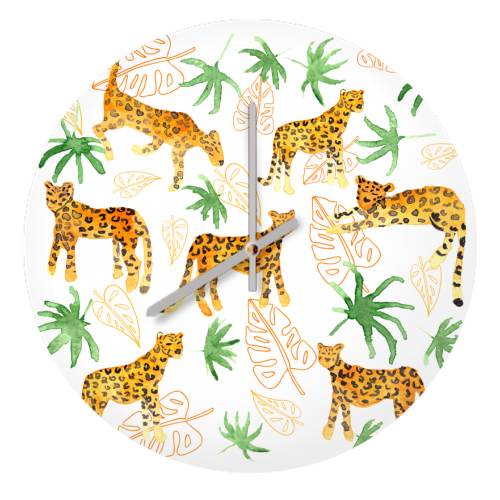 Jungle Leopards - quirky wall clock by Michelle Walker