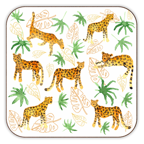 Jungle Leopards - personalised beer coaster by Michelle Walker