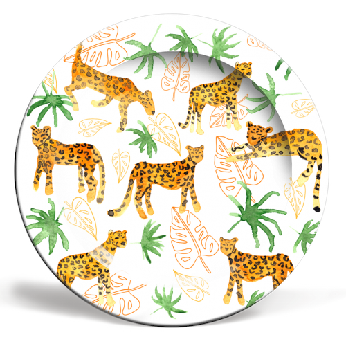 Jungle Leopards - ceramic dinner plate by Michelle Walker