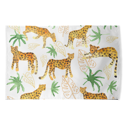 Jungle Leopards - funny tea towel by Michelle Walker