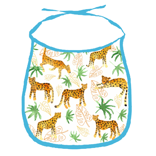 Jungle Leopards - funny baby bib by Michelle Walker