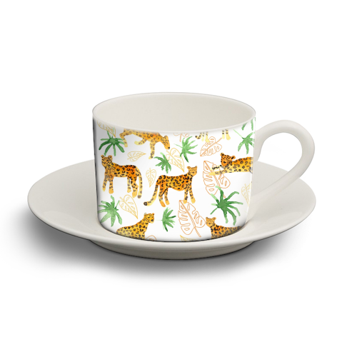 Jungle Leopards - personalised cup and saucer by Michelle Walker