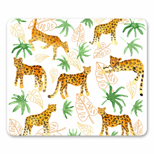 Jungle Leopards - funny mouse mat by Michelle Walker