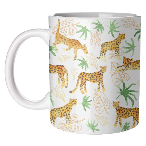 Jungle Leopards - unique mug by Michelle Walker