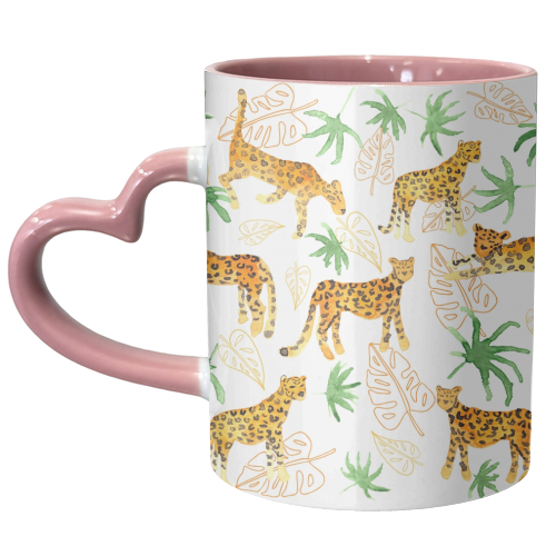 Jungle Leopards - unique mug by Michelle Walker
