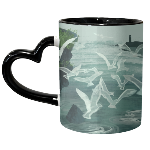 SeaGulls - unique mug by Louise Hubbard
