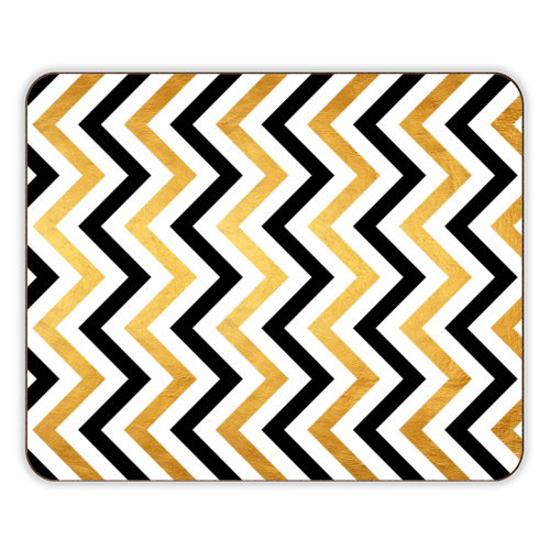Chevron with gold - designer placemat by Vitor Costa