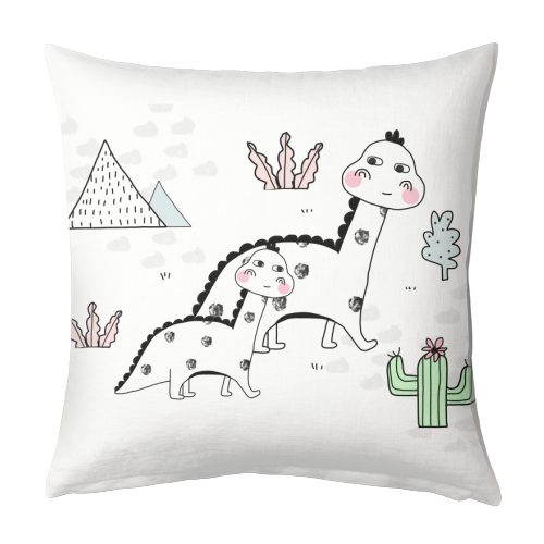 Dino Tribe - designed cushion by Nichola Cowdery