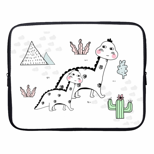 Dino Tribe - designer laptop sleeve by Nichola Cowdery