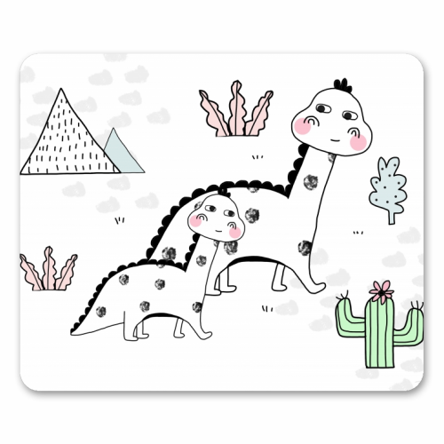 Dino Tribe - funny mouse mat by Nichola Cowdery
