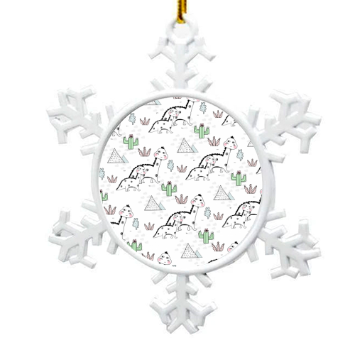 Dino Tribe - snowflake decoration by Nichola Cowdery