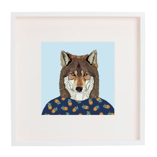 Pineapple Wolf - framed poster print by Casey Rogers