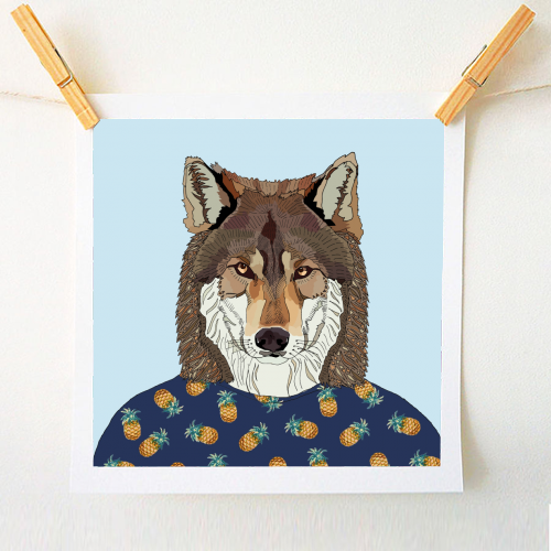 Pineapple Wolf - A1 - A4 art print by Casey Rogers