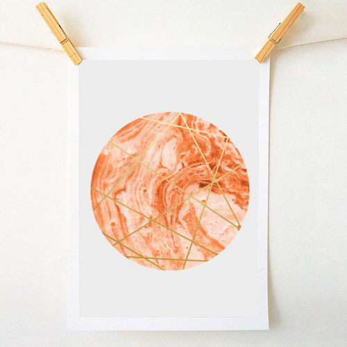 Peach Sphere - A1 - A4 art print by Uma Prabhakar Gokhale