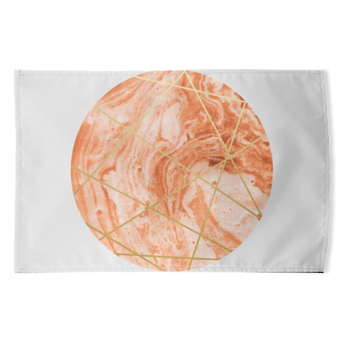 Peach Sphere - funny tea towel by Uma Prabhakar Gokhale