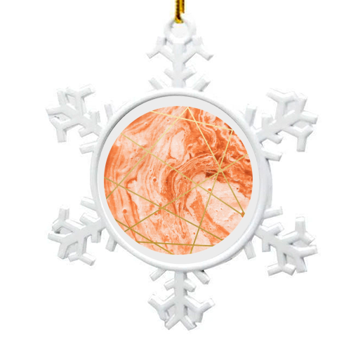 Peach Sphere - snowflake decoration by Uma Prabhakar Gokhale