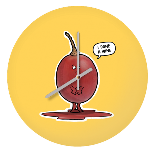 I Done a Wine - quirky wall clock by Carl Batterbee