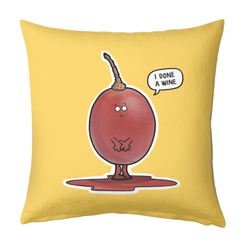 I Done a Wine - designed cushion by Carl Batterbee