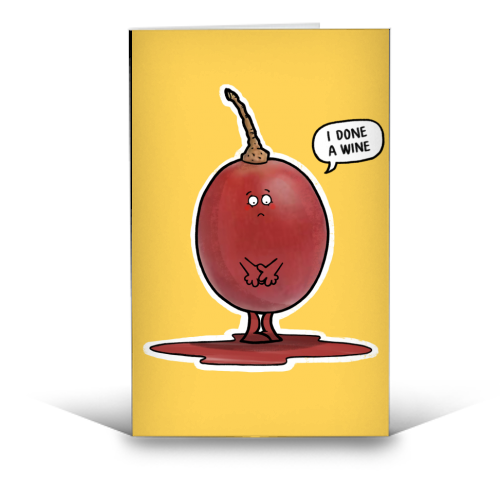 I Done a Wine - funny greeting card by Carl Batterbee