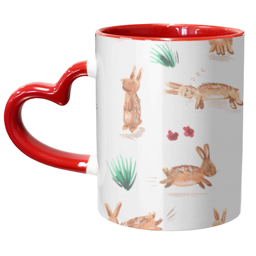 Bunny Pattern - unique mug by Amy Harwood