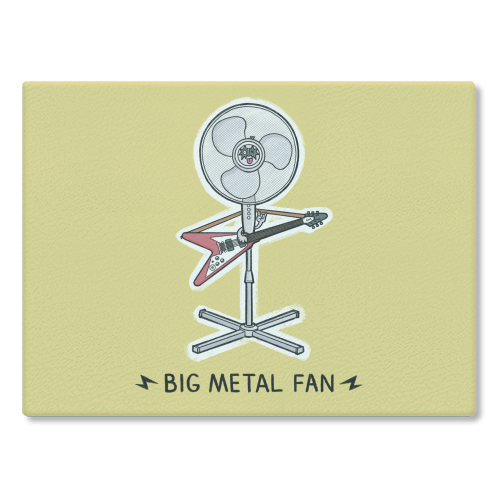 Big Metal Fan - glass chopping board by Carl Batterbee