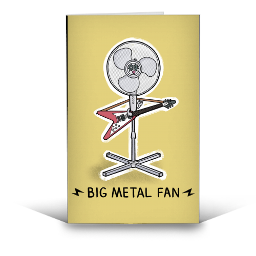 Big Metal Fan - funny greeting card by Carl Batterbee