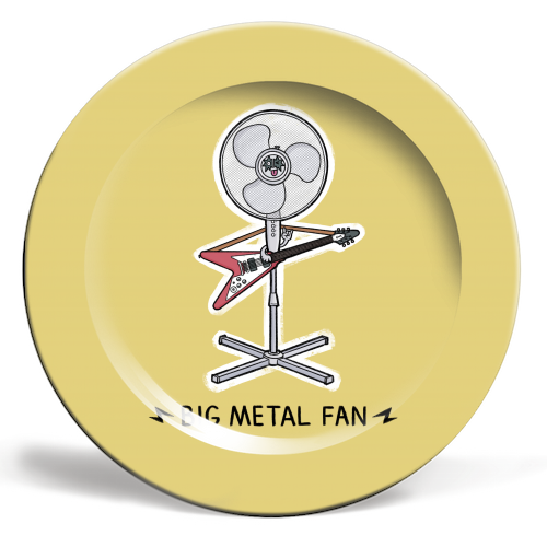 Big Metal Fan - ceramic dinner plate by Carl Batterbee