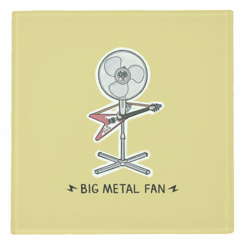 Big Metal Fan - personalised beer coaster by Carl Batterbee