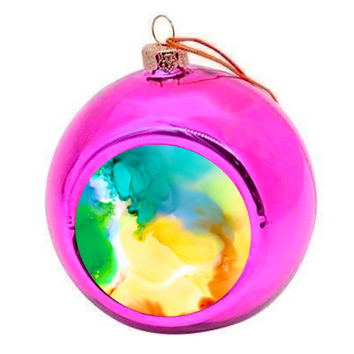 Flames - colourful christmas bauble by karen horn