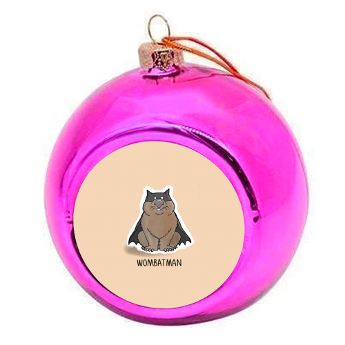 Wombatman - colourful christmas bauble by Carl Batterbee
