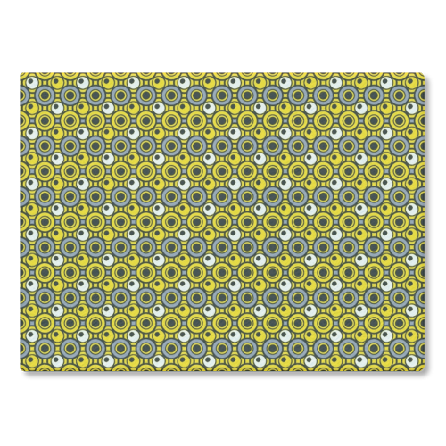 Dot in Yellow and Grey - glass chopping board by MarshallWild