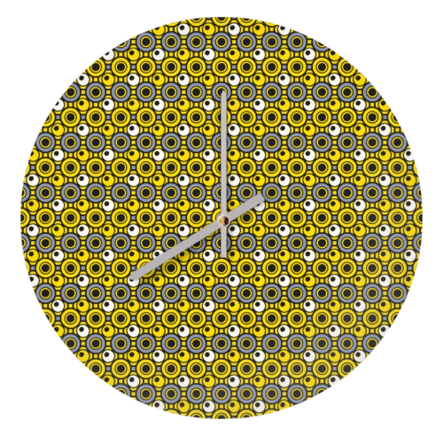 Dot in Yellow and Grey - quirky wall clock by MarshallWild