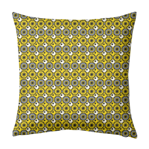 Dot in Yellow and Grey - designed cushion by MarshallWild