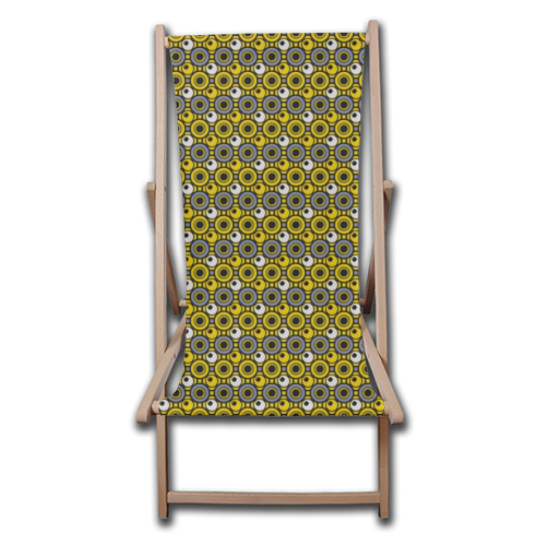 Dot in Yellow and Grey - canvas deck chair by MarshallWild