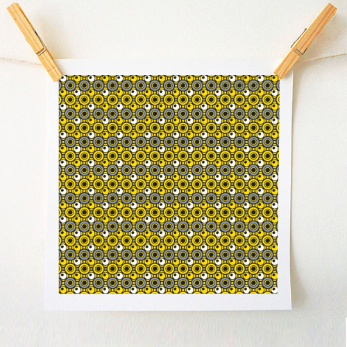 Dot in Yellow and Grey - A1 - A4 art print by MarshallWild