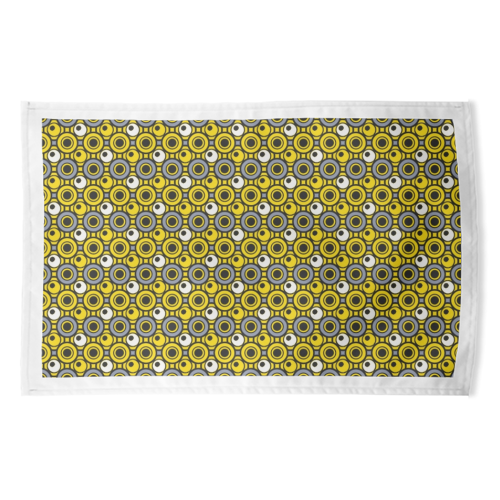 Dot in Yellow and Grey - funny tea towel by MarshallWild
