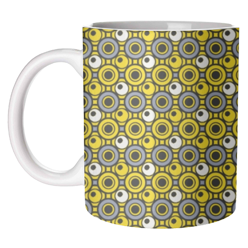 Dot in Yellow and Grey - unique mug by MarshallWild