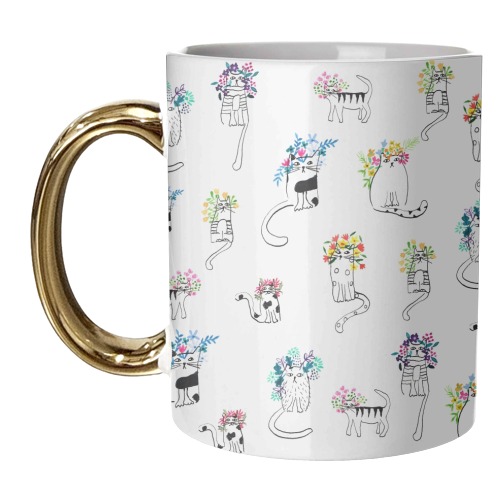 Frida cats - unique mug by Michelle Walker