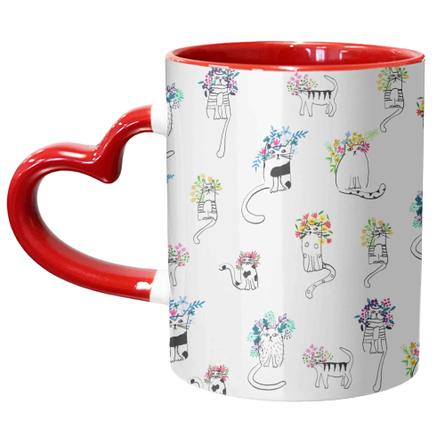 Frida cats - unique mug by Michelle Walker