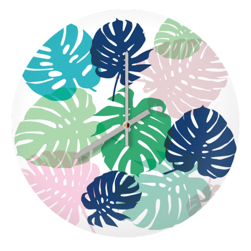 Tropical Monstera - quirky wall clock by Michelle Walker