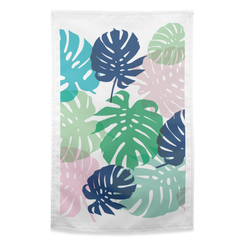 Tropical Monstera - funny tea towel by Michelle Walker