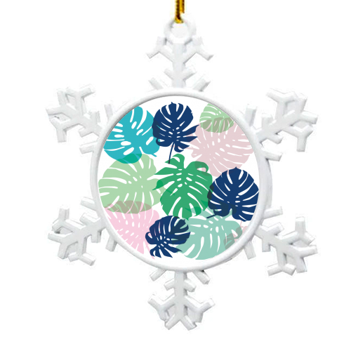Tropical Monstera - snowflake decoration by Michelle Walker