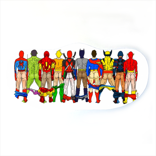 Superhero Butts Circular Round - face cover mask by Notsniw Art