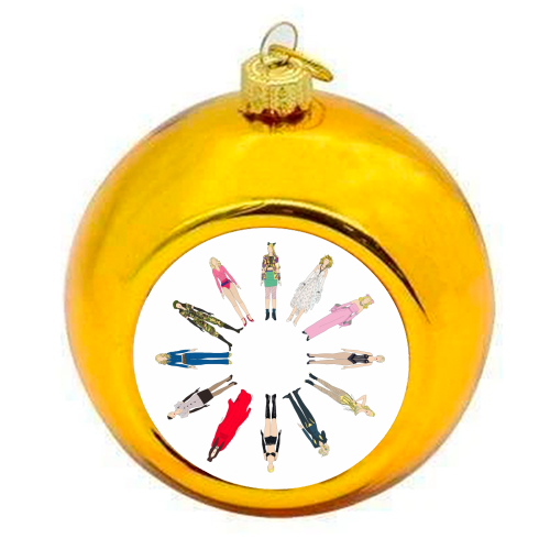 Madonna Fashion - colourful christmas bauble by Notsniw Art