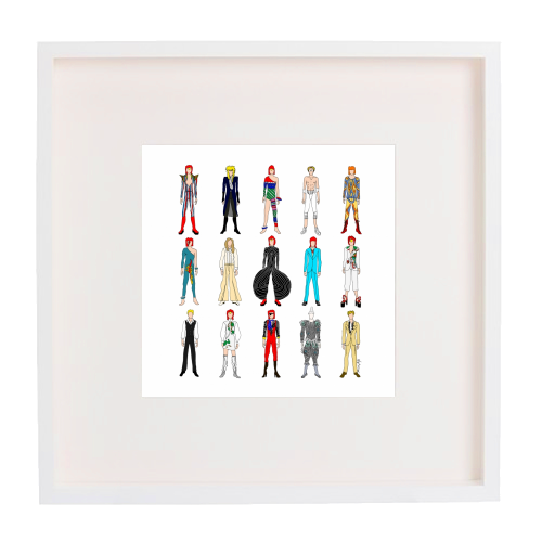 David Bowie Fashion - framed poster print by Notsniw Art