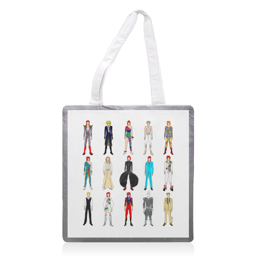 David Bowie Fashion - printed tote bag by Notsniw Art