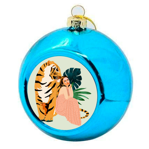 Tiger Spirit - colourful christmas bauble by Uma Prabhakar Gokhale