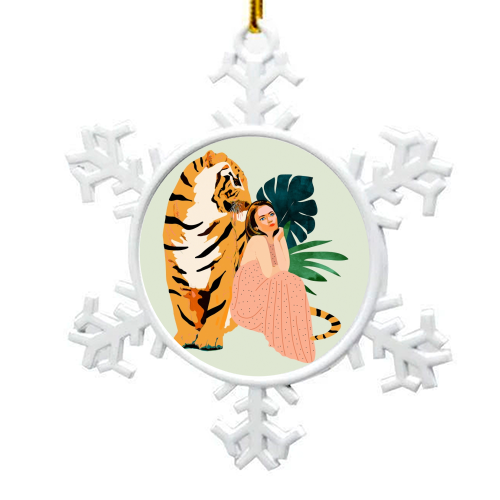 Tiger Spirit - snowflake decoration by Uma Prabhakar Gokhale