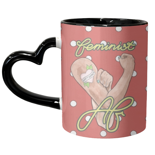 Feminist AF / Rosie the Riveter - unique mug by A Rose Cast - Karen Murray