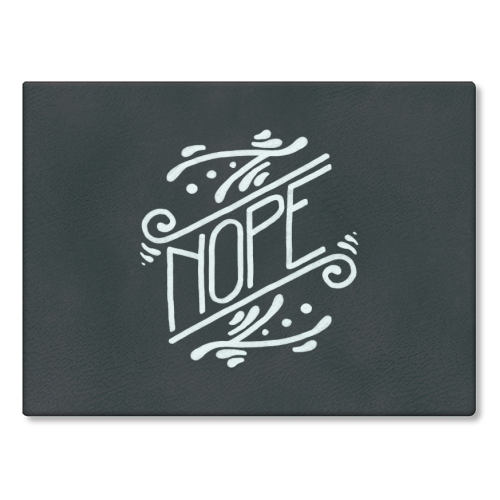 Nope Feminist Art Nouveau Ornate Hand Lettering Quote - glass chopping board by A Rose Cast - Karen Murray